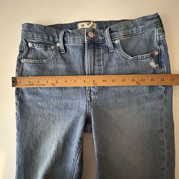 Madewell The Mid Rise Perfect Vintage Jeans 28 in Ainsdale Wash Knee Rip Edition - Picture 10 of 12